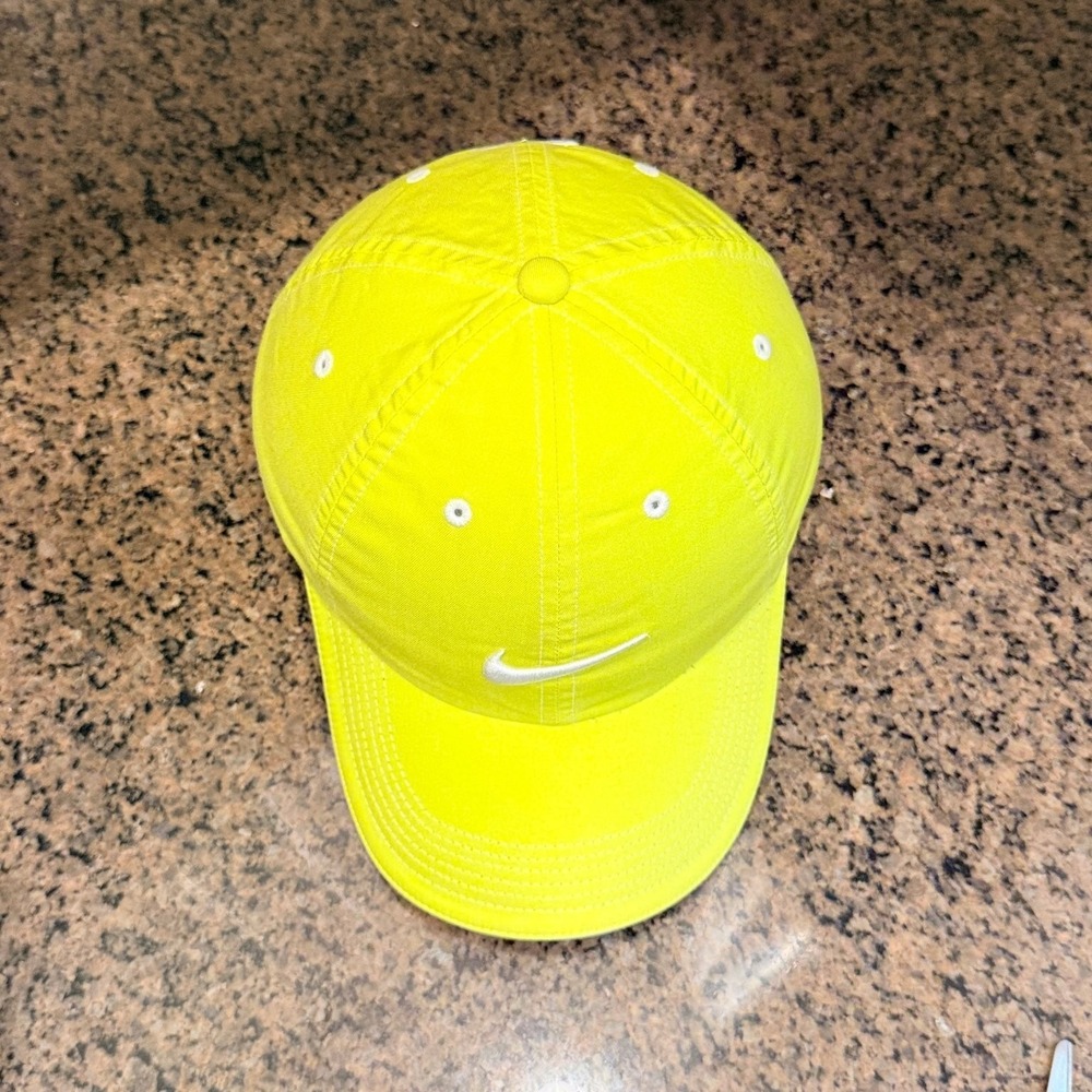Nike Golf Hat Adjustable Men's Volt Neon Yellow Baseball Cap - Picture 6 of 11